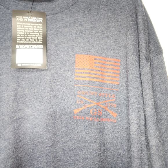 Grunt style ''This we'll defend'' blue shirt men's 4X - Picture 3 of 6